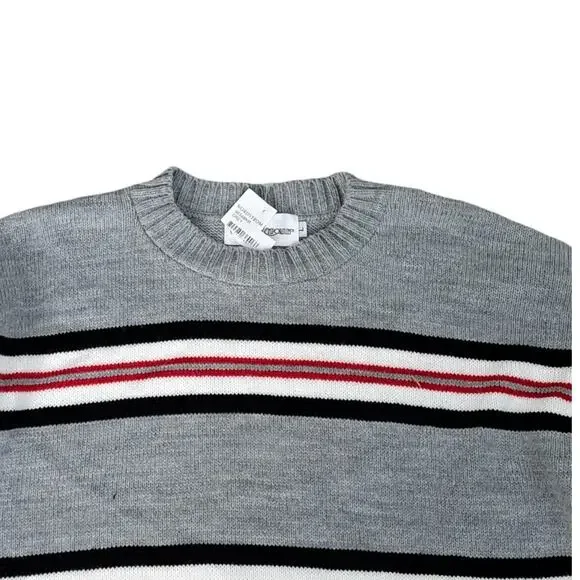 Cotton Emporium Girl's Gray Stripe Long Sleeve Sweater Size Medium NWT - Picture 3 of 6